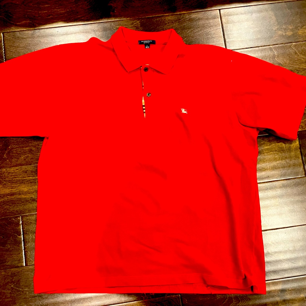 Red Burberry Polo Men’s Large